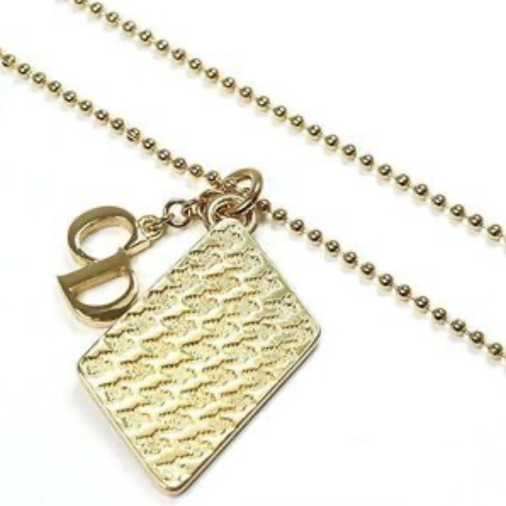 Christian Dior Trotter Dog Tag Pendant Necklace with CD Initial Charms - Picture 3 of 7
